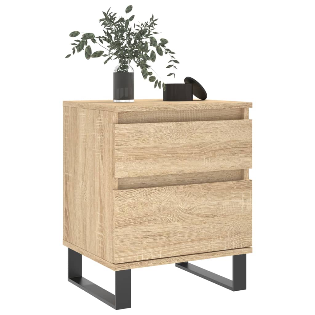 Sonoma Oak Bedside Cabinets 2pcs - 40x35x50cm Engineered Wood