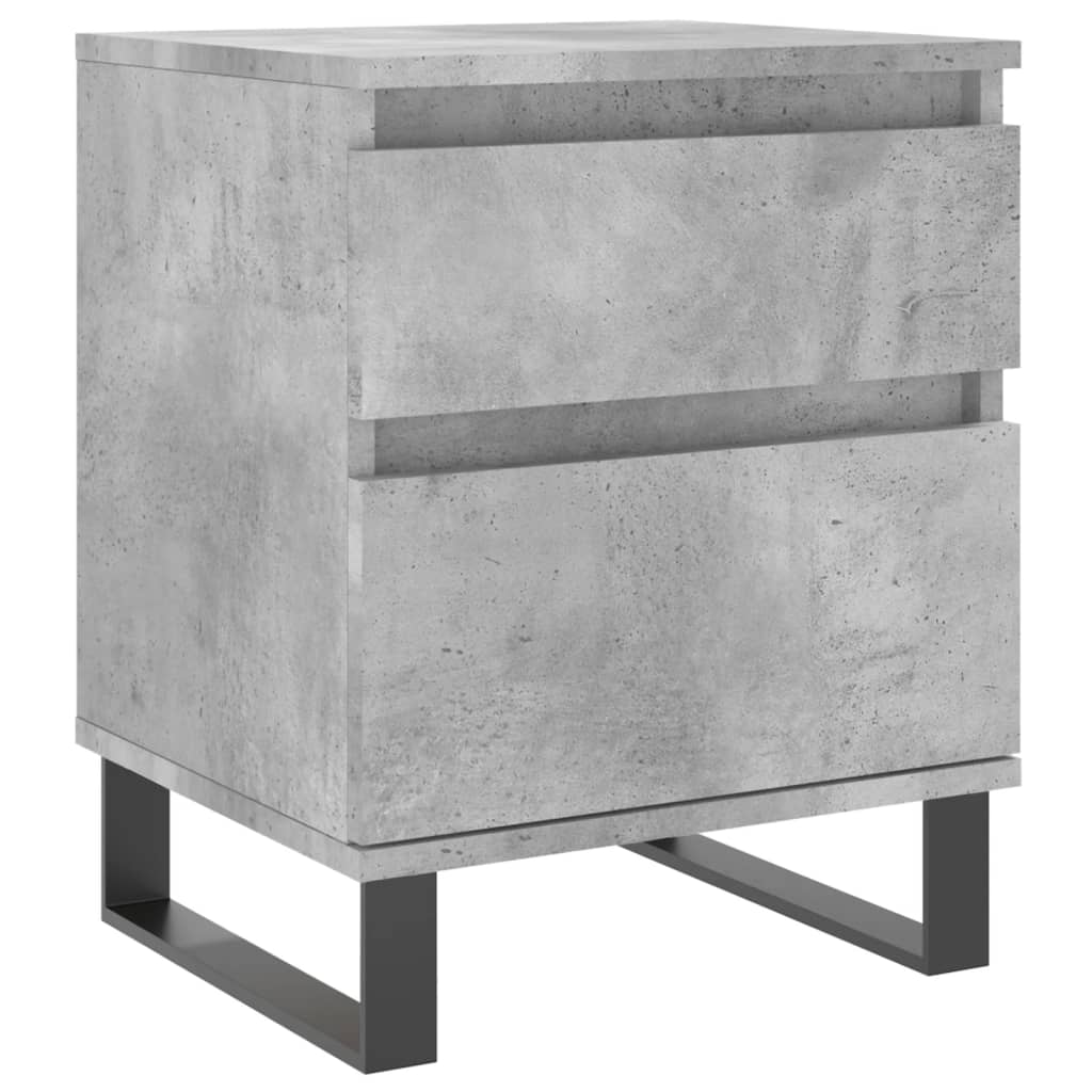 Concrete Grey Bedside Cabinets Set - 2 Pieces, Engineered Wood