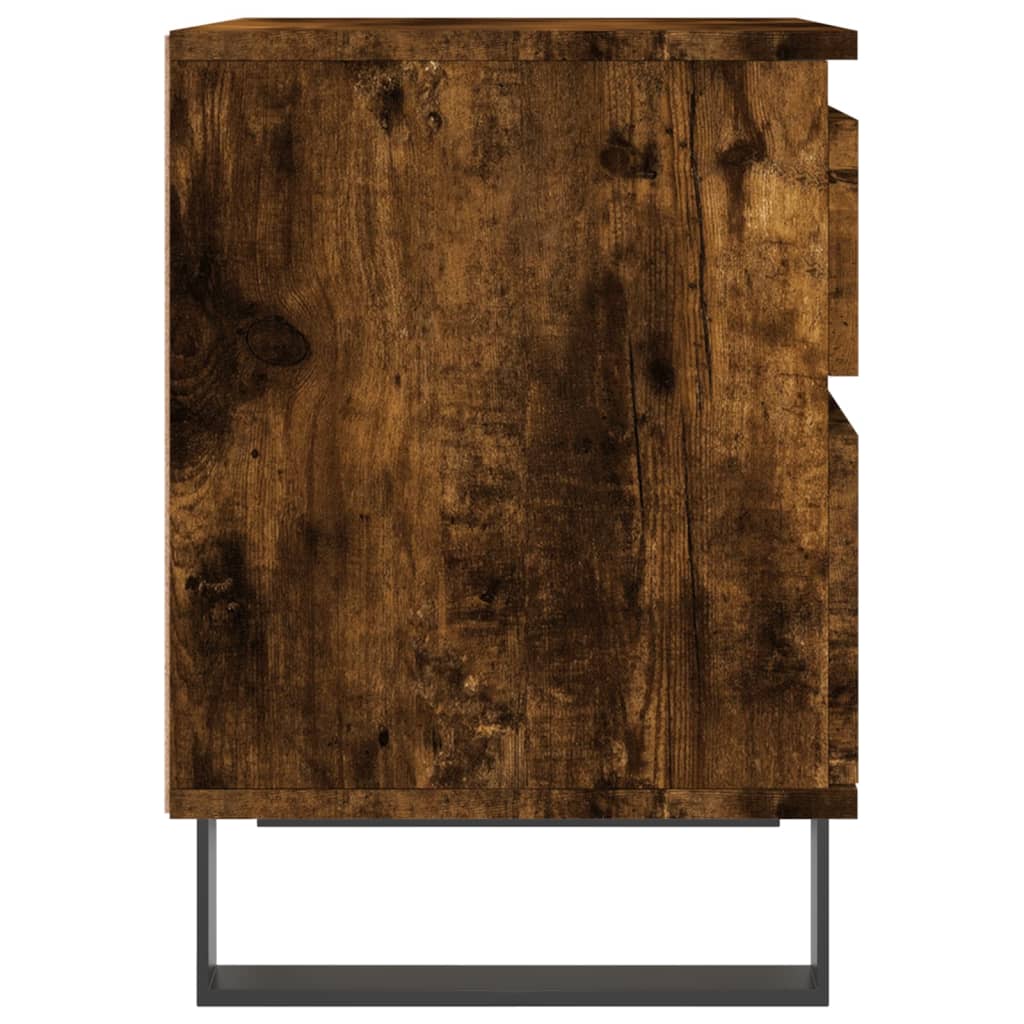 Smoked Oak Bedside Cabinets 2pcs 40x35x50cm Engineered Wood
