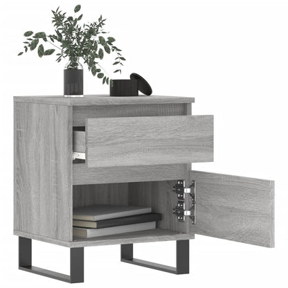 Grey Sonoma Bedside Cabinets Set of 2 - Engineered Wood 40x35x50 cm