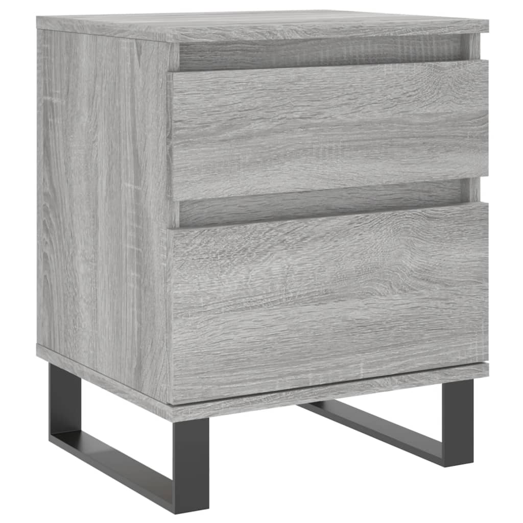 Grey Sonoma Bedside Cabinets Set of 2 - Engineered Wood 40x35x50 cm