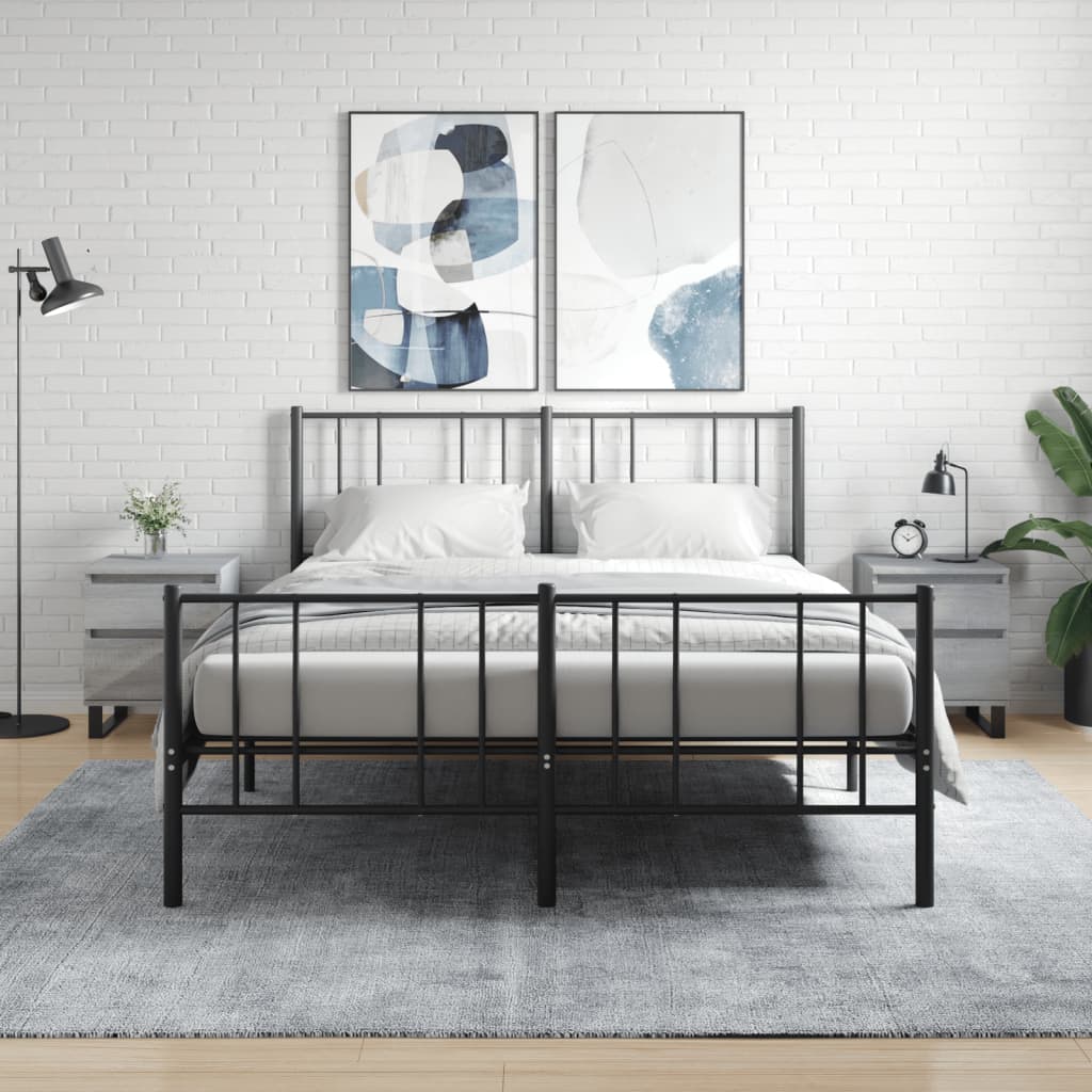 Grey Sonoma Bedside Cabinets Set of 2 - Engineered Wood 40x35x50 cm