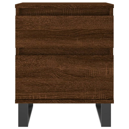 Brown Oak Engineered Wood Bedside Cabinets, 40x35x50 cm, Set of 2