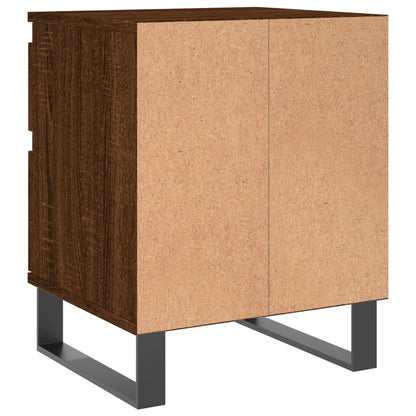 Brown Oak Engineered Wood Bedside Cabinets, 40x35x50 cm, Set of 2