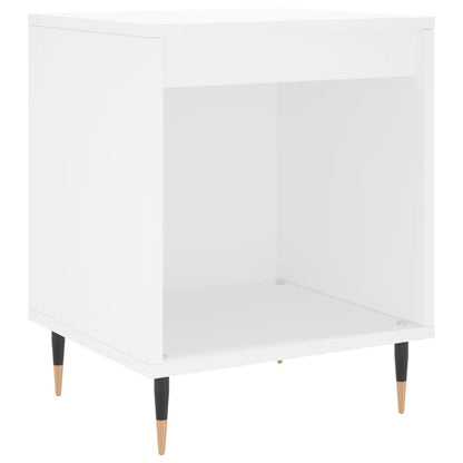 White Engineered Wood Bedside Cabinet - 40x35x50 cm