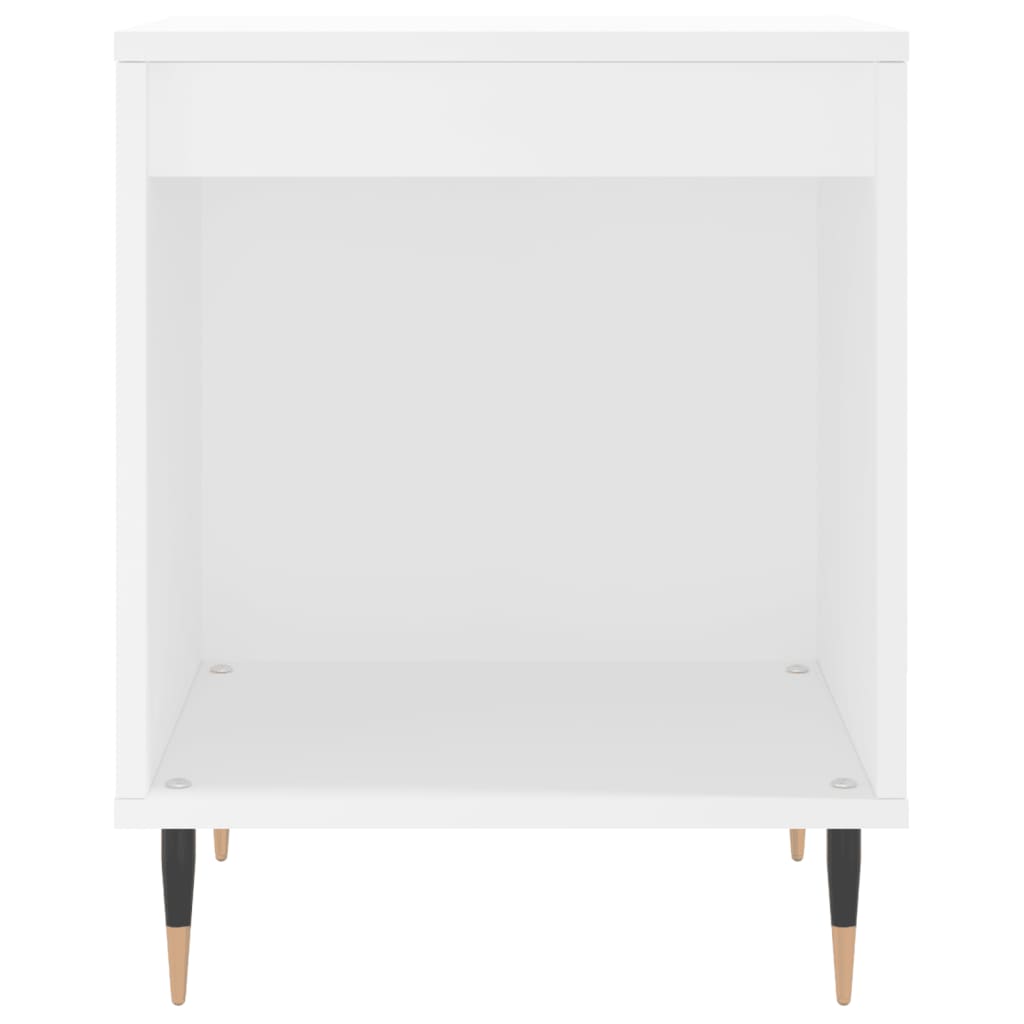 White Engineered Wood Bedside Cabinet - 40x35x50 cm