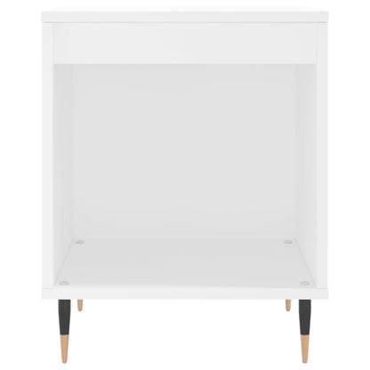 White Engineered Wood Bedside Cabinet - 40x35x50 cm