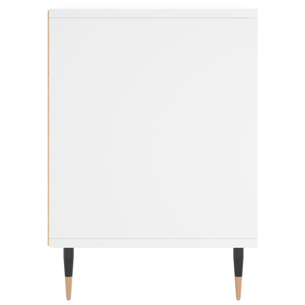White Engineered Wood Bedside Cabinet - 40x35x50 cm