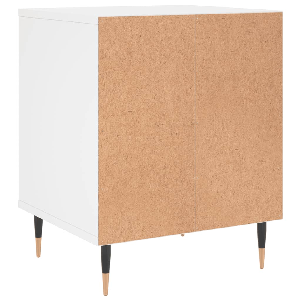 White Engineered Wood Bedside Cabinet - 40x35x50 cm