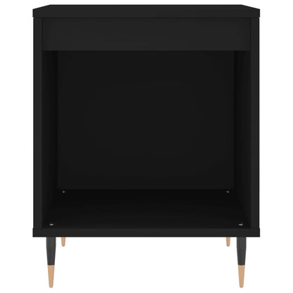 Sleek Black Bedside Cabinet, Engineered Wood 40x35x50 cm