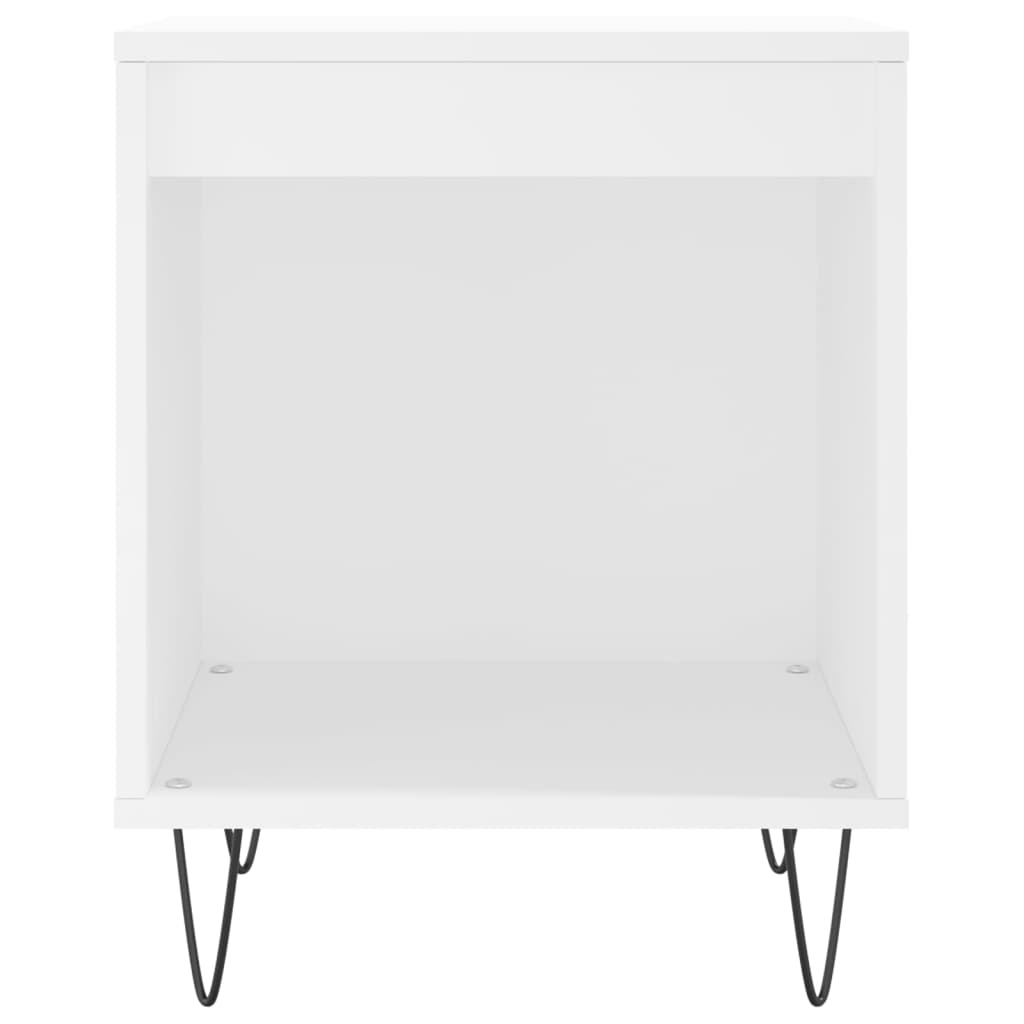 White Engineered Wood Bedside Cabinet - 40x35x50 cm