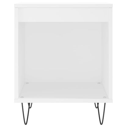 White Engineered Wood Bedside Cabinet - 40x35x50 cm
