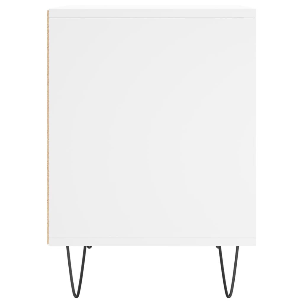 White Engineered Wood Bedside Cabinet - 40x35x50 cm