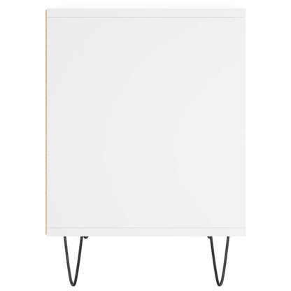 White Engineered Wood Bedside Cabinet - 40x35x50 cm