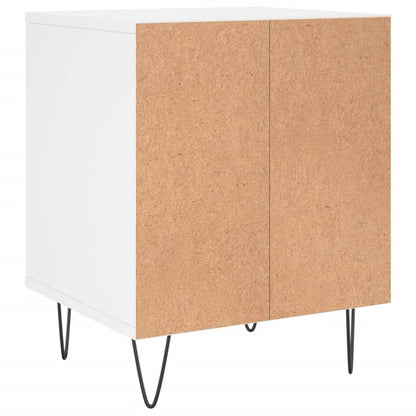 White Engineered Wood Bedside Cabinet - 40x35x50 cm