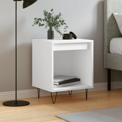White Engineered Wood Bedside Cabinet - 40x35x50 cm