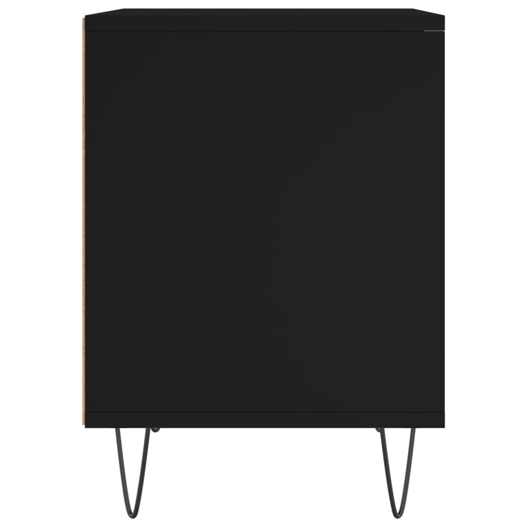 Set of 2 Black Bedside Cabinets - 40x35x50cm, Engineered Wood