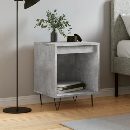Concrete Grey Bedside Cabinet, Engineered Wood, 40x35x50 cm