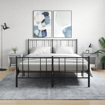 Concrete Grey Bedside Cabinets 2pcs - Engineered Wood, 40x35x50 cm