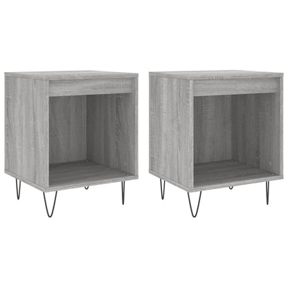 Set of 2 Grey Sonoma Bedside Cabinets - 40x35x50 cm Engineered Wood