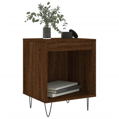 Brown Oak Bedside Cabinet - 40x35x50 cm Engineered Wood
