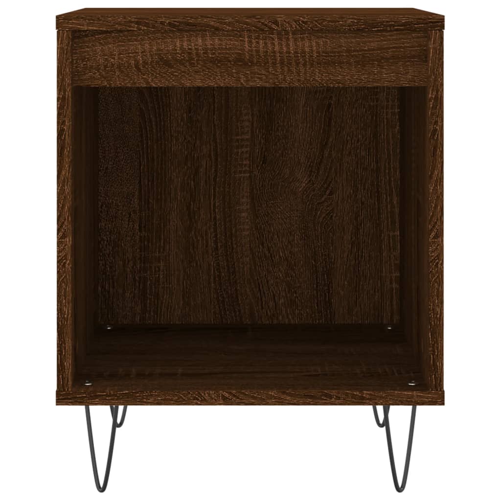 Brown Oak Bedside Cabinet - 40x35x50 cm Engineered Wood