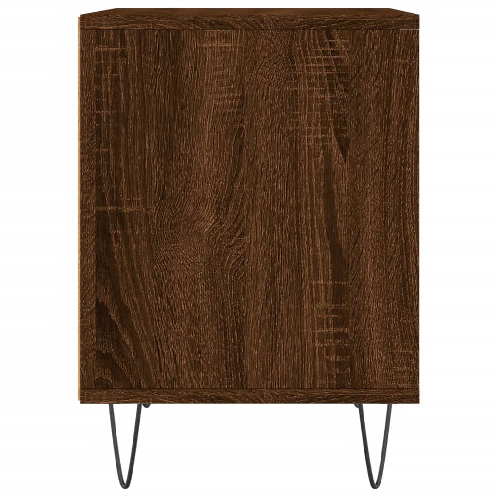 Brown Oak Bedside Cabinet - 40x35x50 cm Engineered Wood