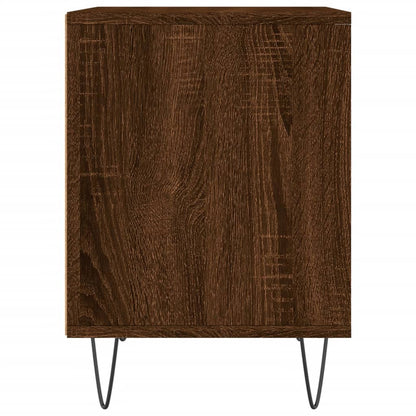 Brown Oak Bedside Cabinet - 40x35x50 cm Engineered Wood