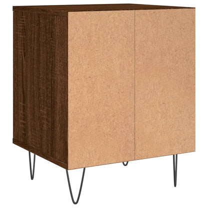 Brown Oak Bedside Cabinet - 40x35x50 cm Engineered Wood