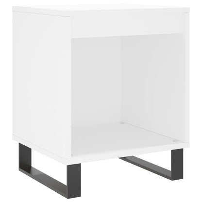 White Engineered Wood Bedside Cabinet 40x35x50 cm