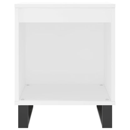 White Engineered Wood Bedside Cabinet 40x35x50 cm