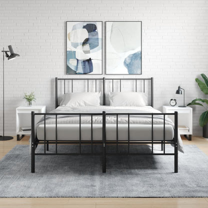 White Engineered Wood Bedside Cabinets 2 pcs - 40x35x50 cm
