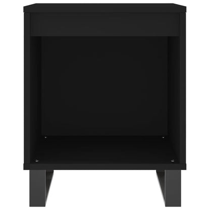 Black Bedside Cabinets Set of 2 - 40x35x50cm Engineered Wood