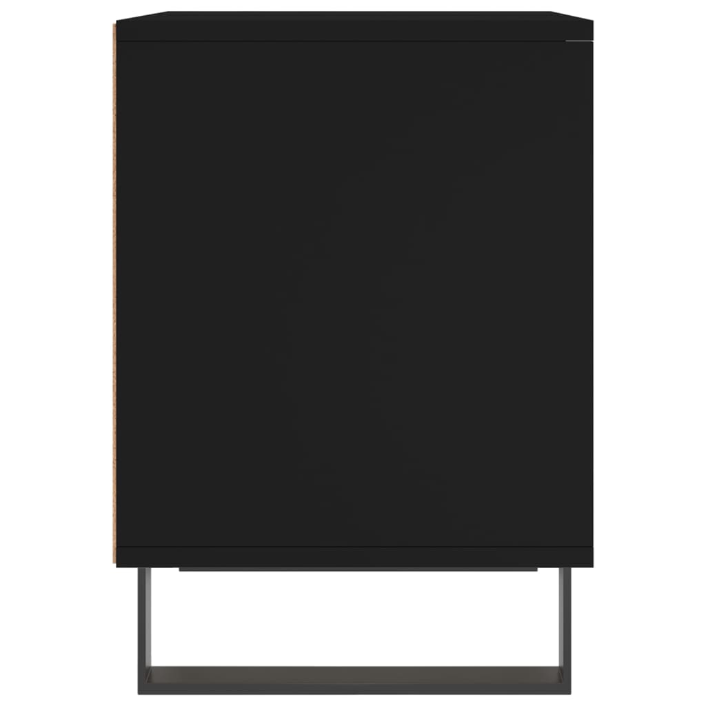 Black Bedside Cabinets Set of 2 - 40x35x50cm Engineered Wood