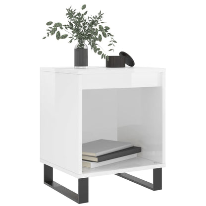 Pair of High Gloss White Bedside Cabinets, 40x35x50 cm, Engineered Wood