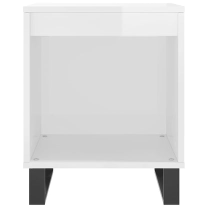 Pair of High Gloss White Bedside Cabinets, 40x35x50 cm, Engineered Wood