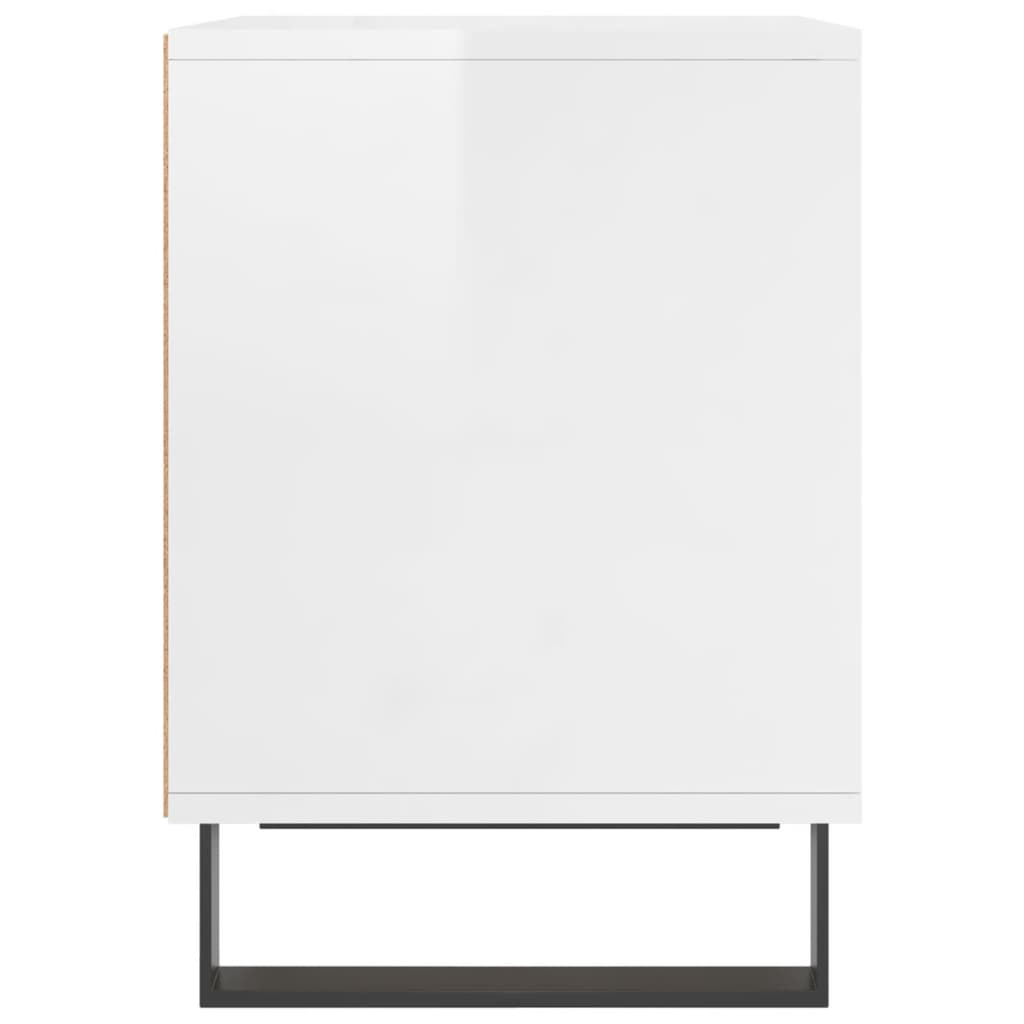 Pair of High Gloss White Bedside Cabinets, 40x35x50 cm, Engineered Wood