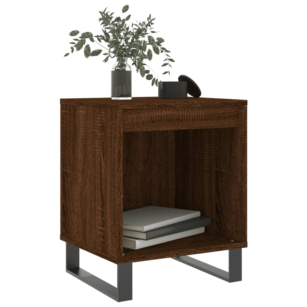 Brown Oak Bedside Cabinets Set of 2 - 40x35x50 cm, Engineered Wood