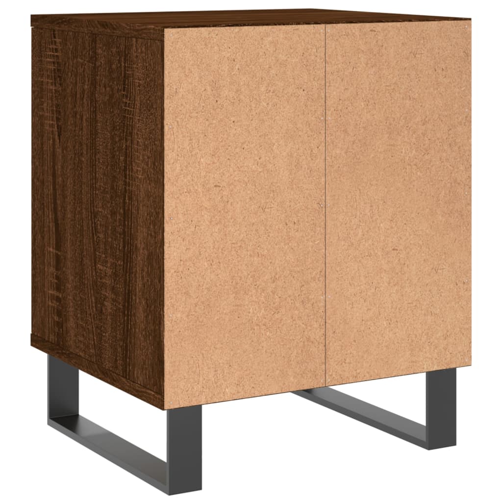 Brown Oak Bedside Cabinets Set of 2 - 40x35x50 cm, Engineered Wood