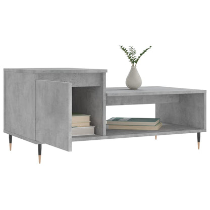 Coffee Table Concrete Grey 100x50x45 cm Engineered Wood
