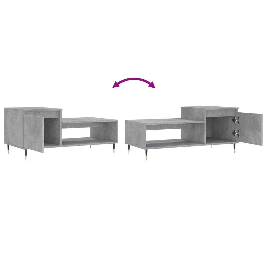 Coffee Table Concrete Grey 100x50x45 cm Engineered Wood