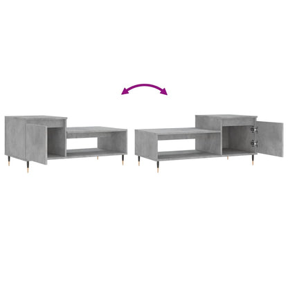 Coffee Table Concrete Grey 100x50x45 cm Engineered Wood
