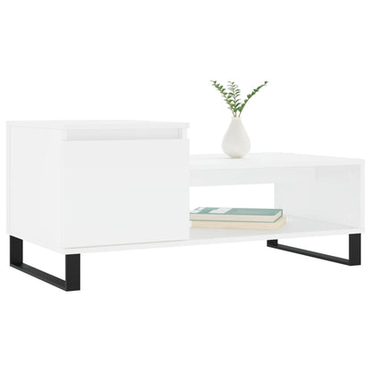 Coffee Table White 100x50x45 cm Engineered Wood