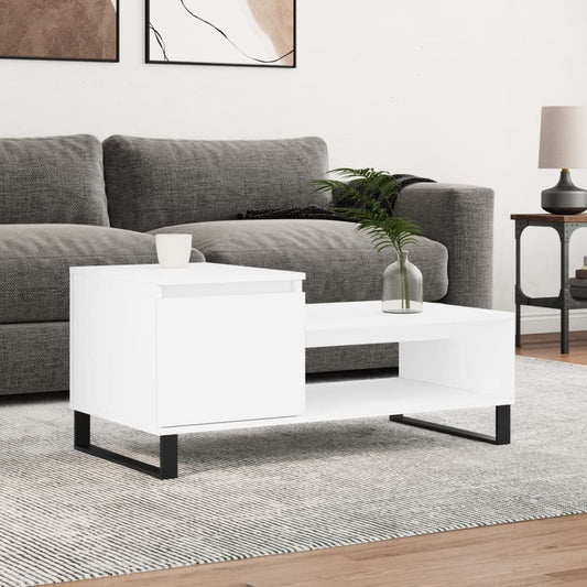 Coffee Table White 100x50x45 cm Engineered Wood