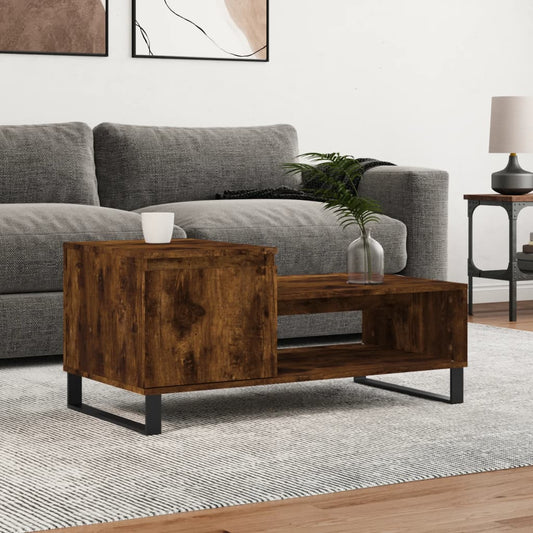 Coffee Table Smoked Oak 100x50x45 cm Engineered Wood