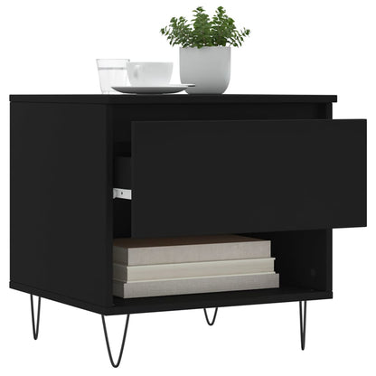 Coffee Table Black 50x46x50 cm Engineered Wood