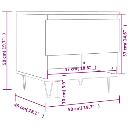 Coffee Table Black 50x46x50 cm Engineered Wood