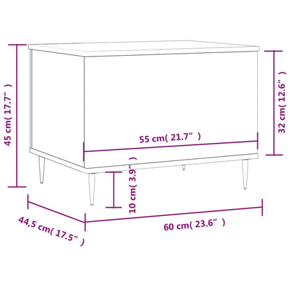 Coffee Table Black 60x44.5x45 cm Engineered Wood