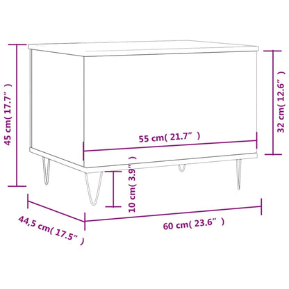 Coffee Table Black 60x44.5x45 cm Engineered Wood