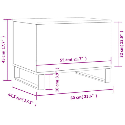 Coffee Table Concrete Grey 60x44.5x45 cm Engineered Wood